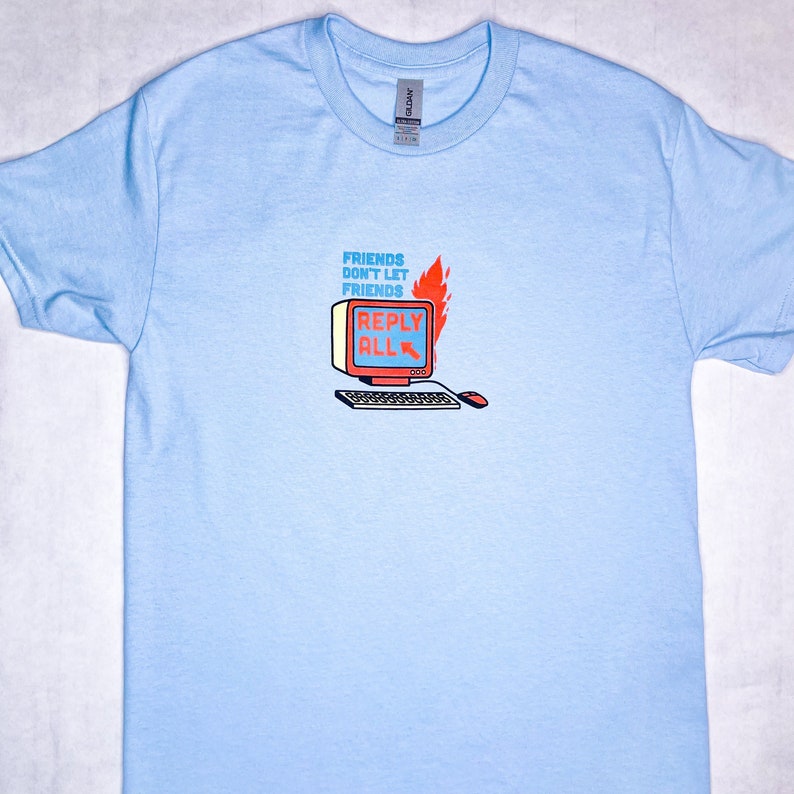Reply All T-Shirt, Funny Office Gift, Screen Print Graphic Tee for Teachers image 2