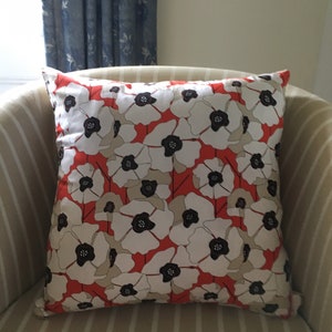 White poppy cushion
