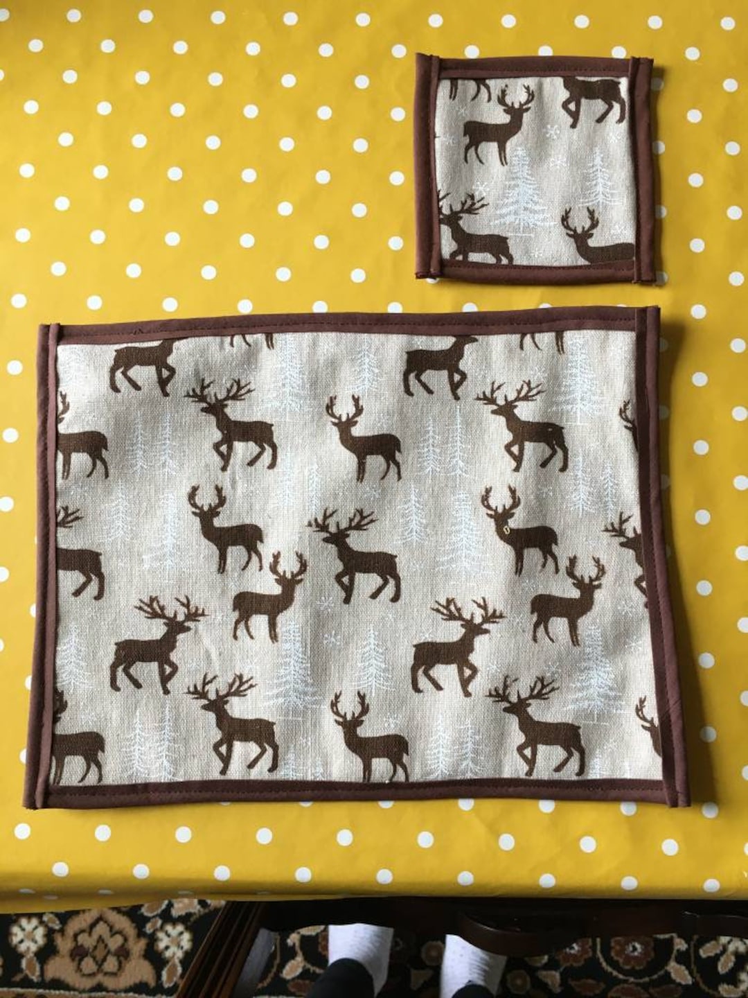 Reindeer Placemats and Coasters set of 2 Etsy UK