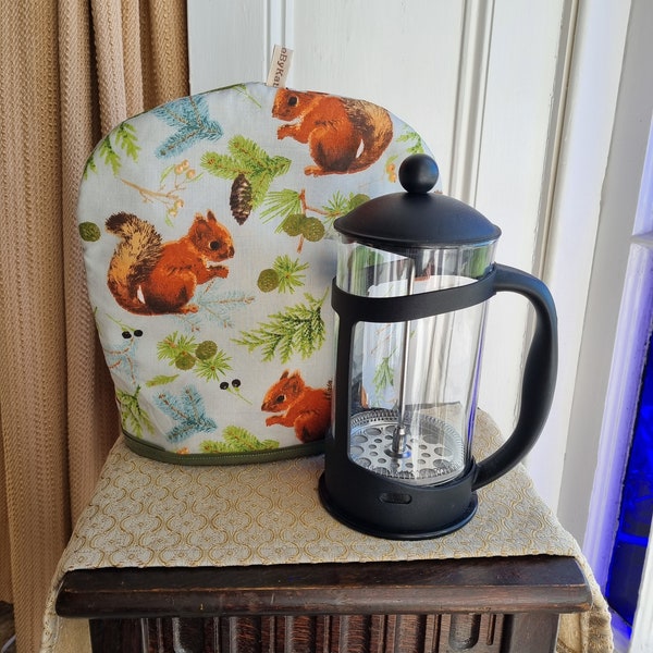 Red Squirrel large cafetiere cosy