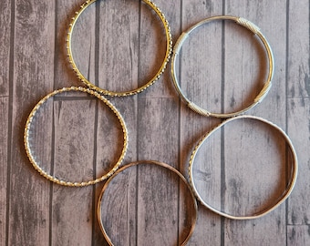 Various Silver Copper Gold Metal Plated Bangle Bracelets Resale