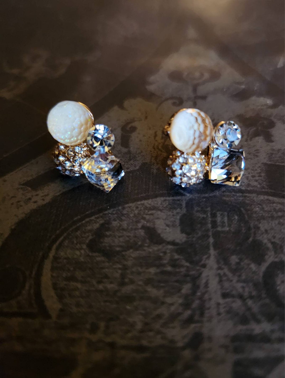 Vintage Swarovski Crystal Rhinestone Stud Earrings Resale Etsy