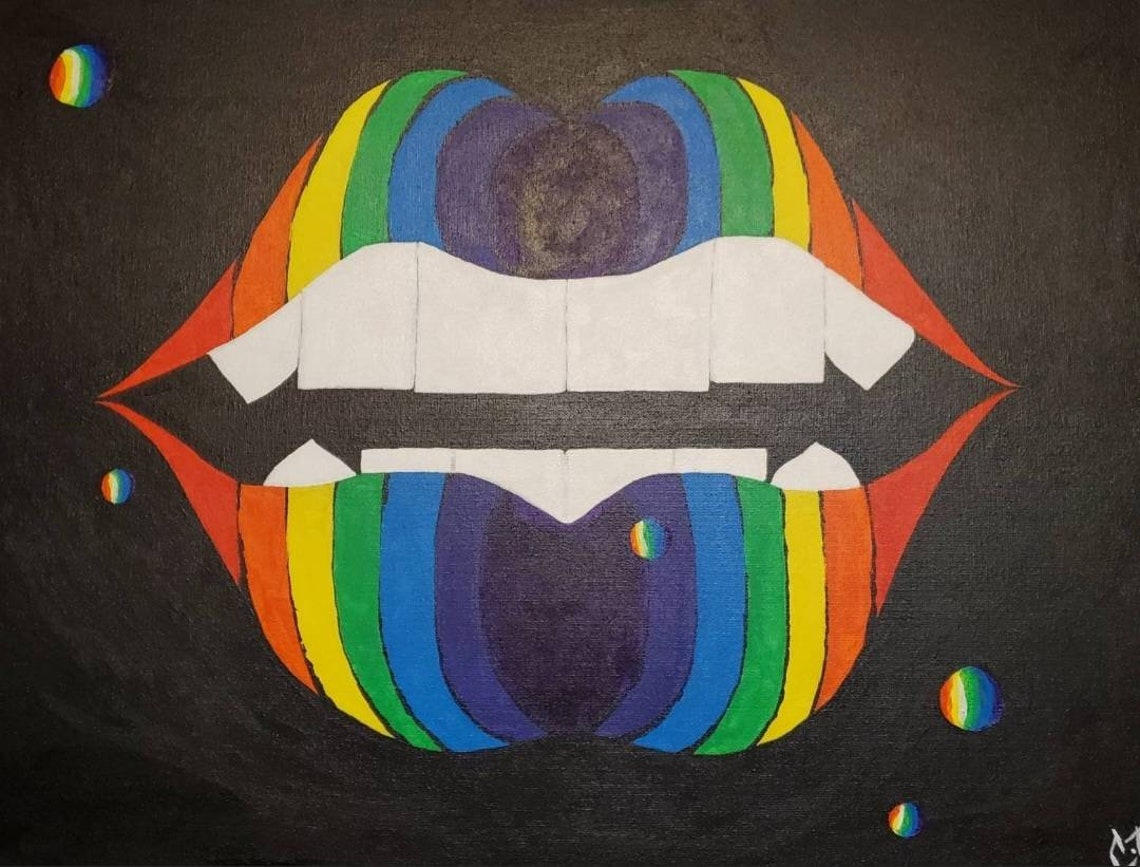 rainbow-pride-lgbt-lips-pop-art-wall-decor-original-by-chrissy-etsy