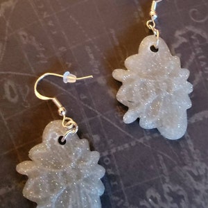 Silver Honey Bee Epoxy Resin Dangle Earrings Handmade