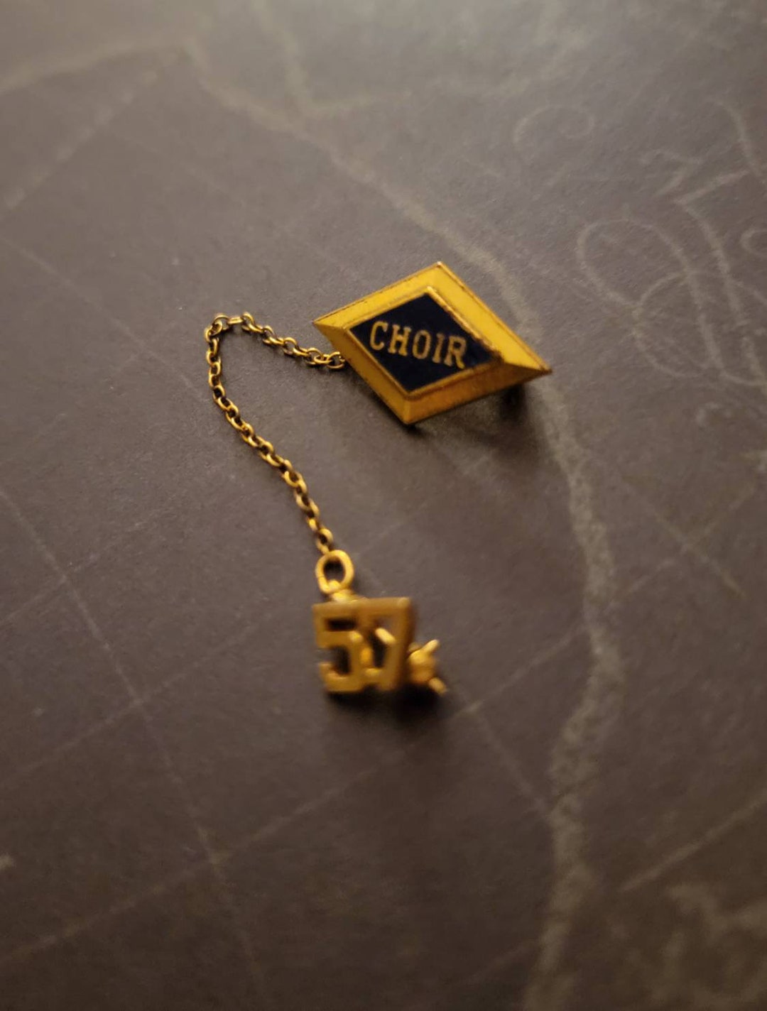 Vintage 1957 Blue Enamel 18k Gold Plated Choir Tie Tack / Pin Resale - Etsy