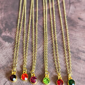 14k Gold Plated Rhinestone Pendant Chain Necklace