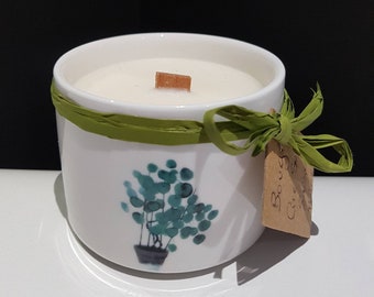 Vegetable candle with soy wax. Wooden wick. Ripe fragrance. Mother's Day gift. Natural. Table candle. Cremaillère.Bio.320grBougie