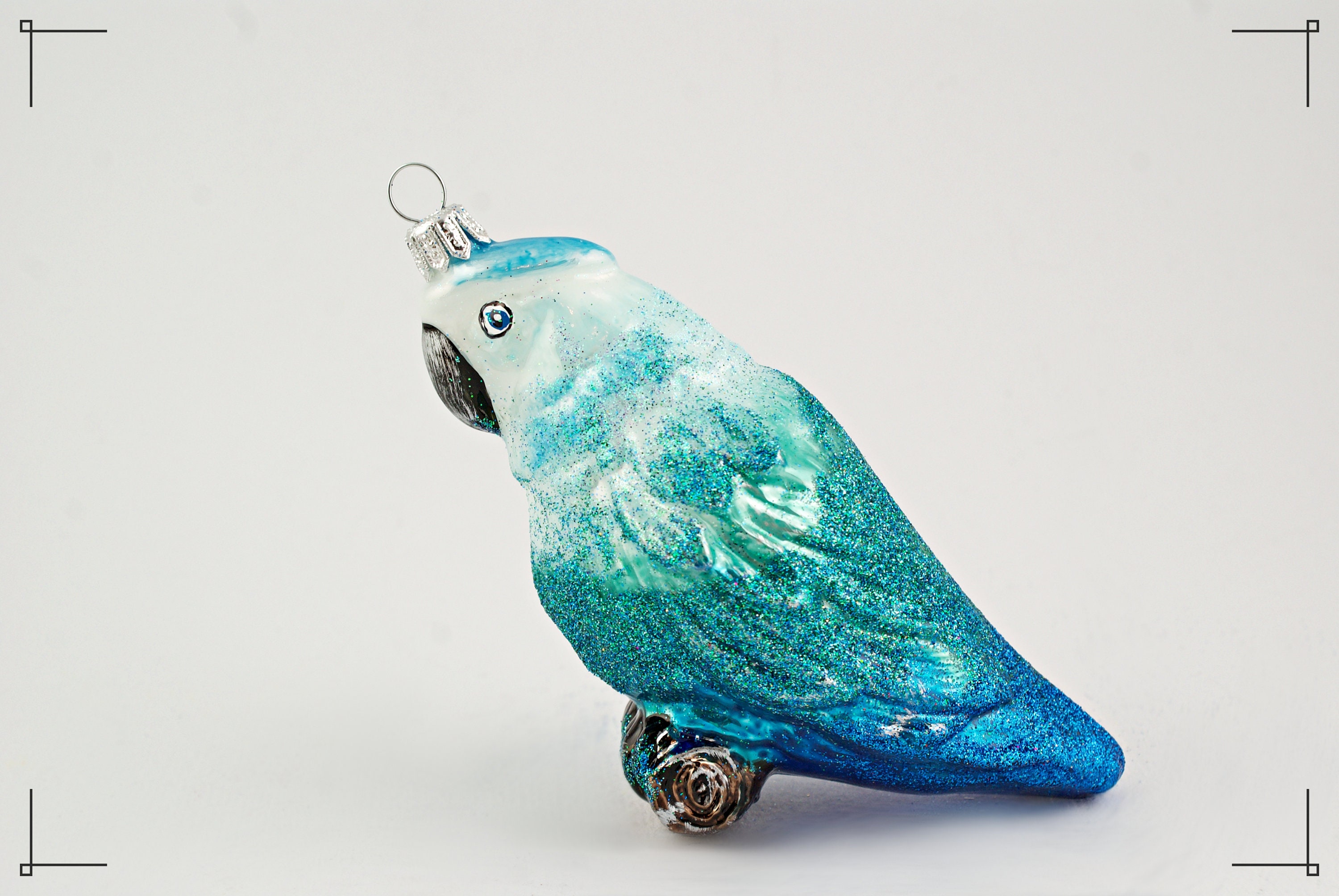 Parrot hanging Christmas decoration. Blown glass Christmas Etsy