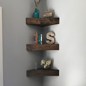 Corner Floating Shelves, corner shelf, corner shelves, floating shelves, wooden shelves, nursery shelves, rustic shelves, bathroom shelf