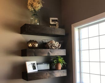 wood floating shelf, floating shelves, rustic shelf, bathroom shelf, wall shelves, wooden shelves, farmhouse decor, wall shelf