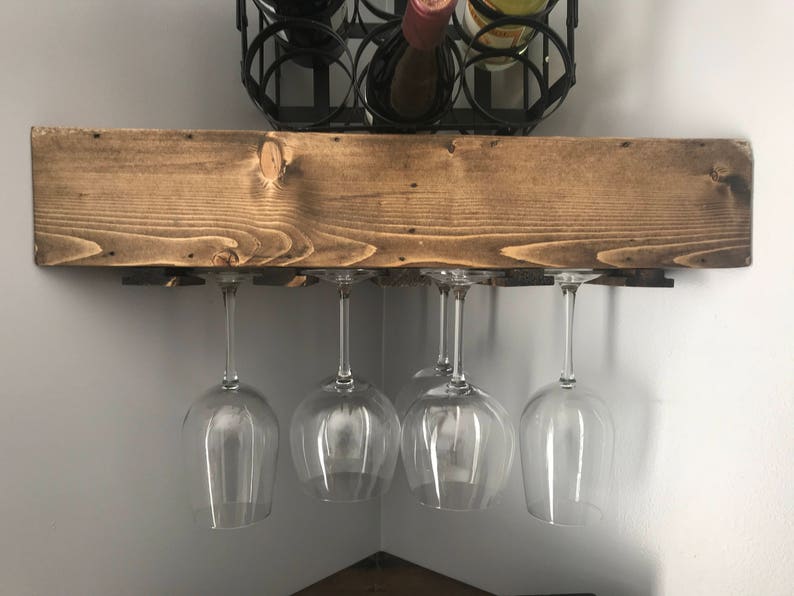 Rustic Wood Wine Rack Wine Rack Corner Wine Rack Floating Etsy Australia