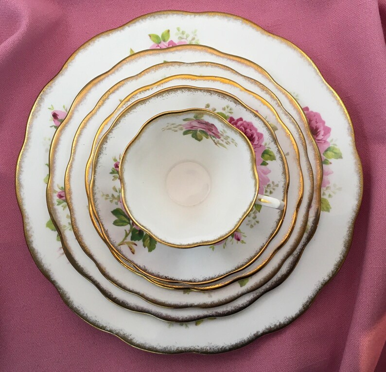 6 Piece Royal Albert American Beauty Dinner Set Etsy