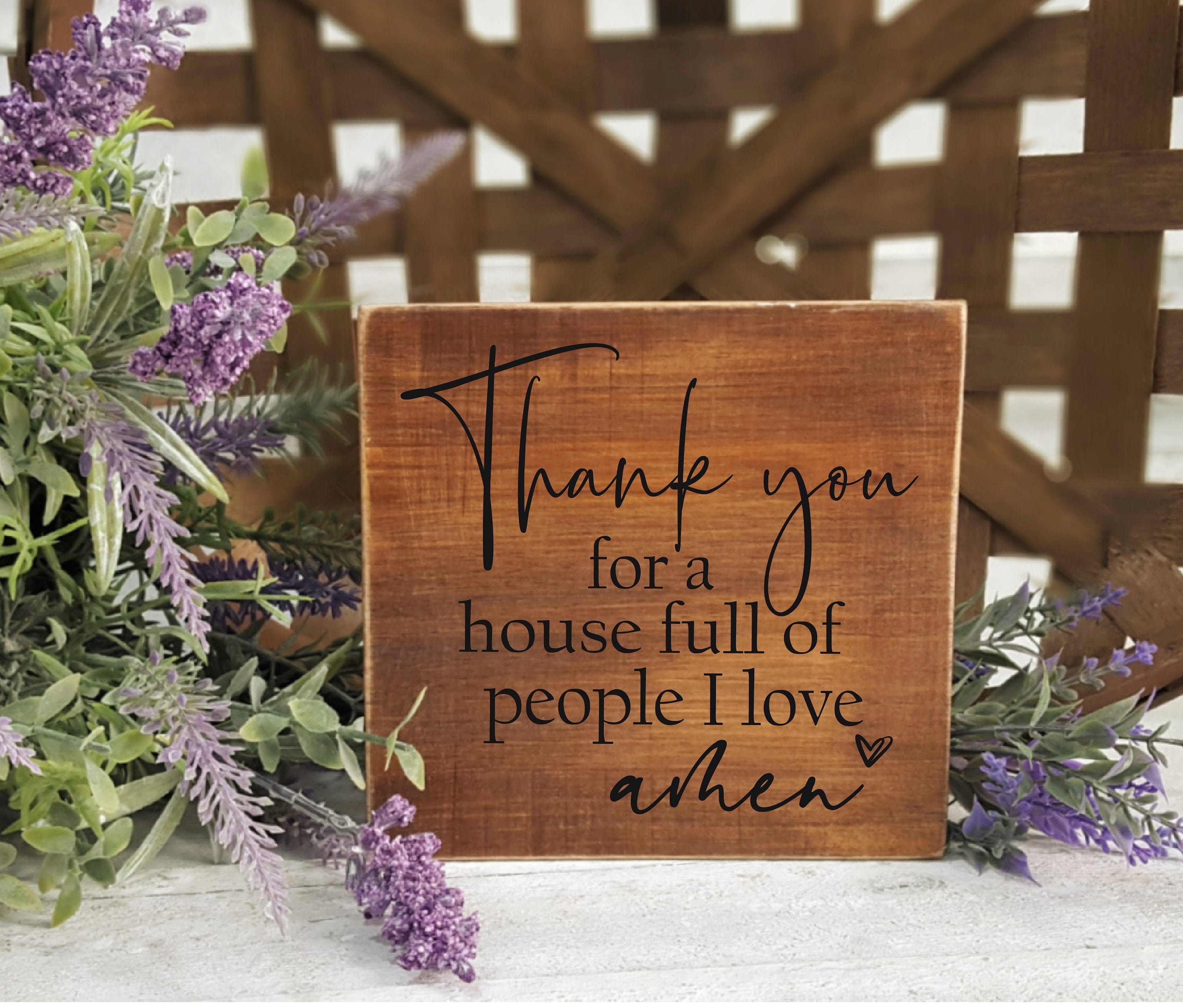 Small Wood Accent Sign / Thank You for a House Full of People Etsy
