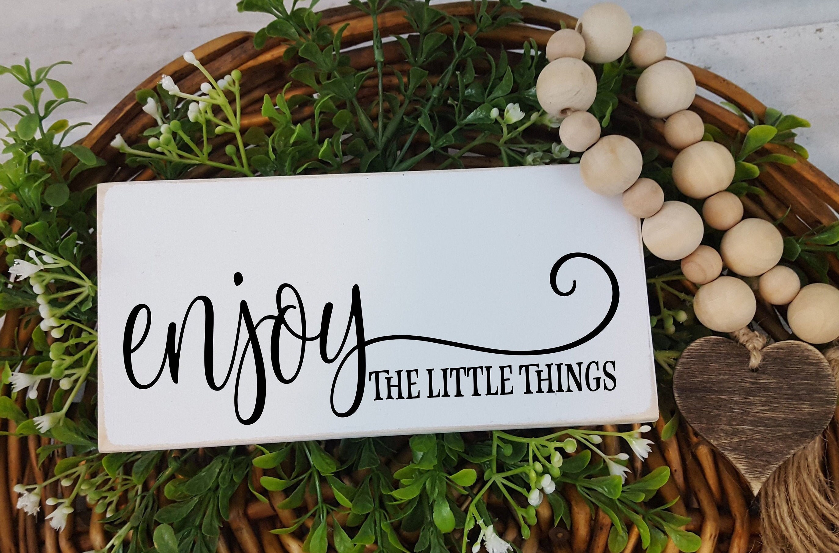 Pequeño signo de acento de madera / Disfrutar de las pequeñas | Etsy