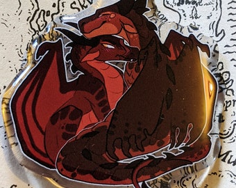 Umber and Flame [ Wings of Fire WOF Acrylic Charm ]