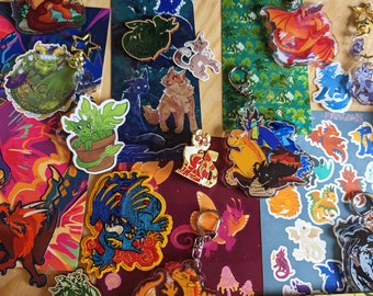 Tiny Convention Hauls: Mystery Goodie Bags! Lucky Dip Stickers, Enamel Pins, Bookmarks