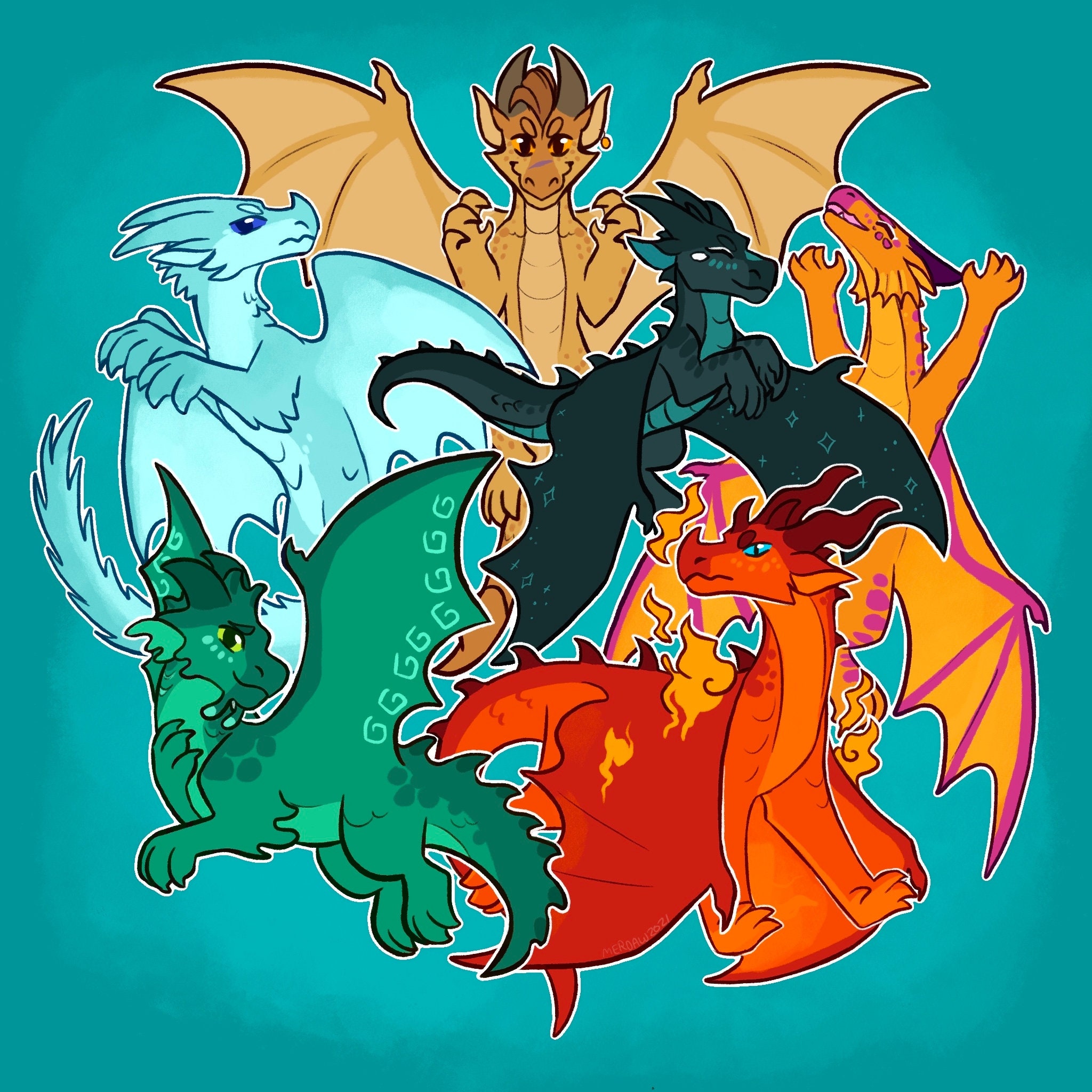 The Jade Winglet / Wings of Fire Sticker - Etsy Australia