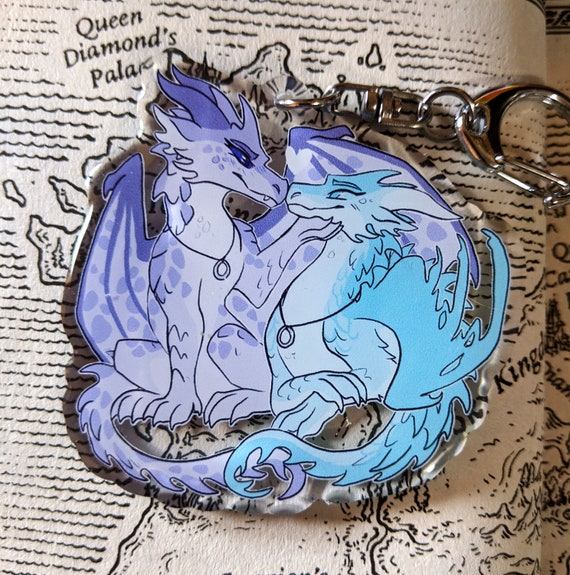 Snowfox and Snowflake [ Wings of Fire WOF Acrylic Charm ]