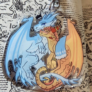 Queen Glacier and Princess Blaze [ Wings of Fire WOF Acrylic Charm ]