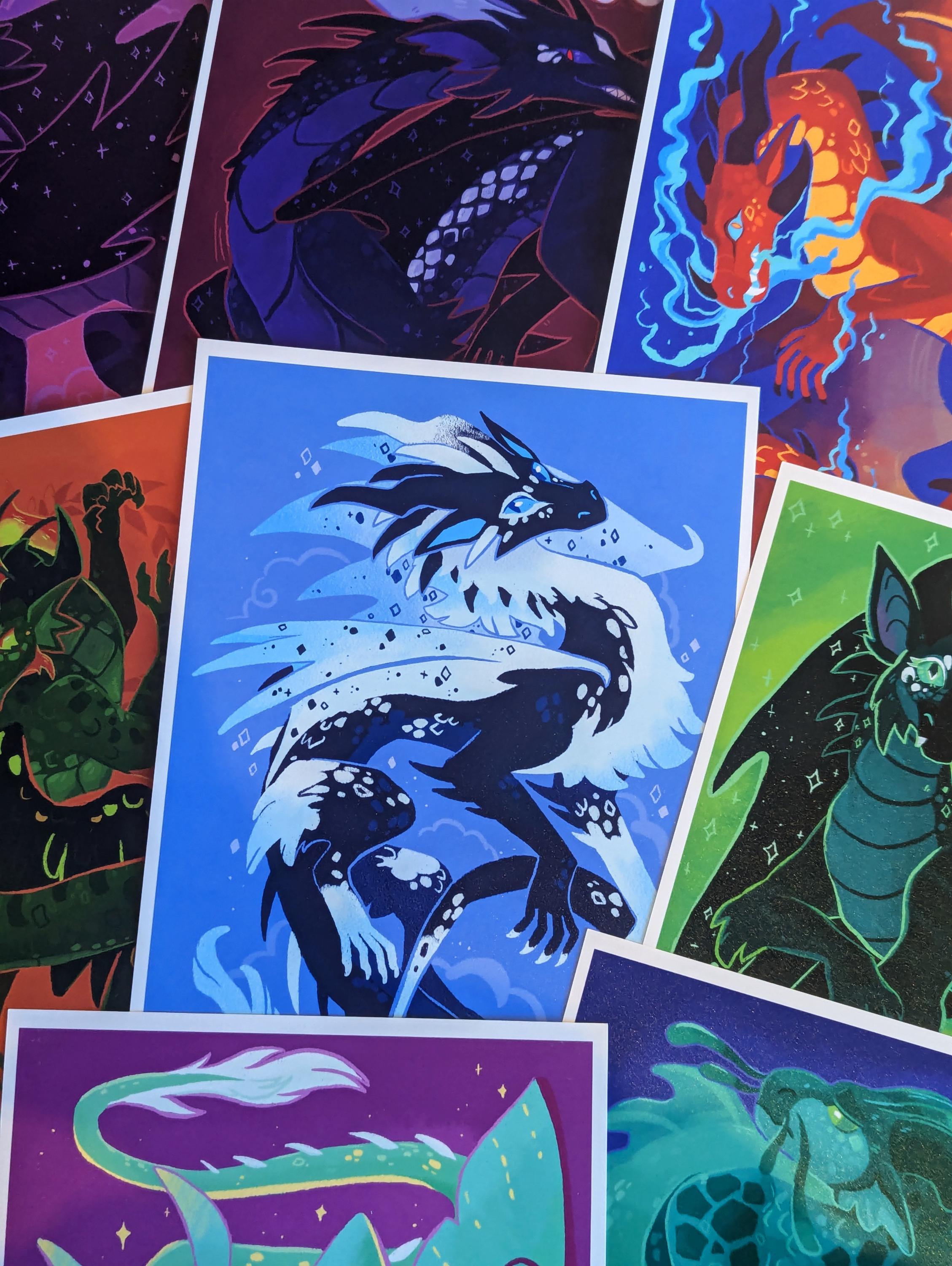 B*u様 WILDSWANS / CSS-WINGS wall Stylized Wings of Fire Prints A5 [ Whiteout, Peril ] - Etsy Canada