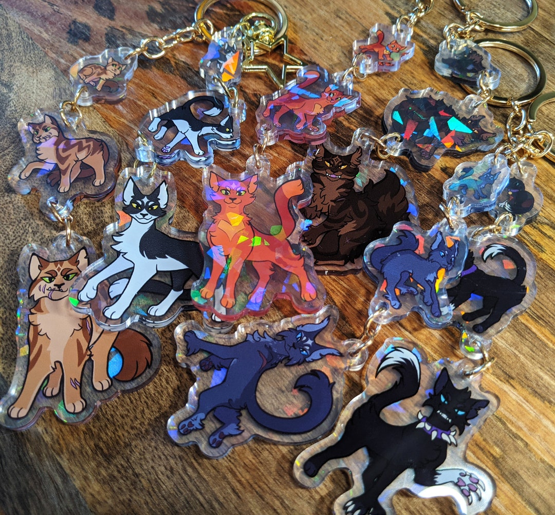 Warriors Cats Double Sided 2 Inch Acrylic Keychains or 65cm 