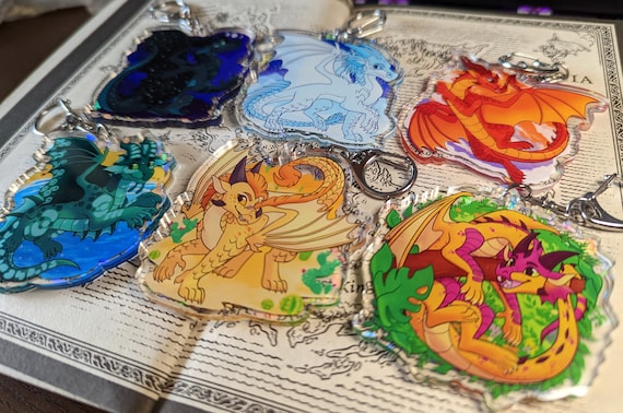 Jade Winglet Keychains 2-2.5inch Acrylic Charms, Wings of Fire 