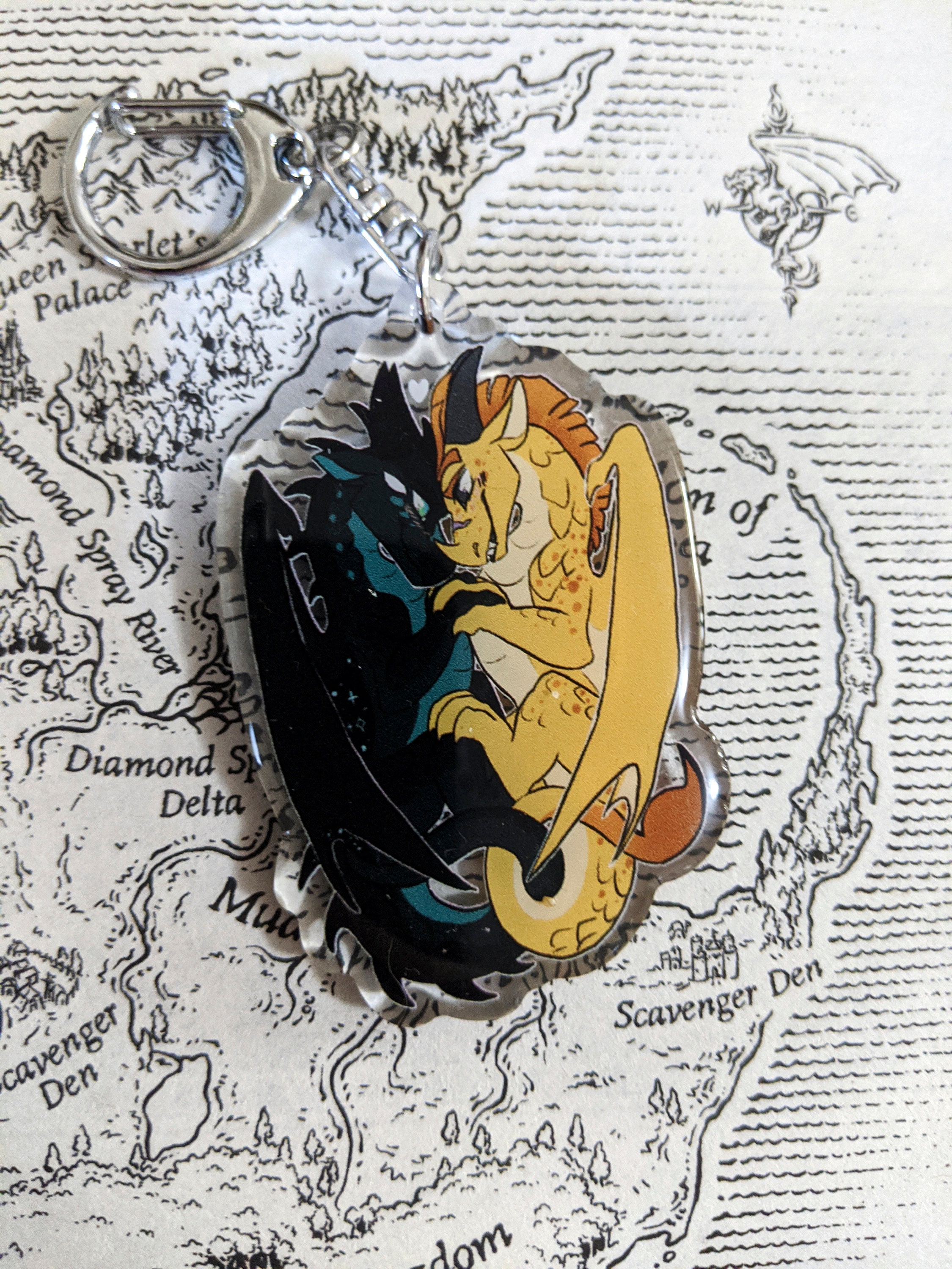 Snowfox and Snowflake [ Wings of Fire WOF Acrylic Charm ]