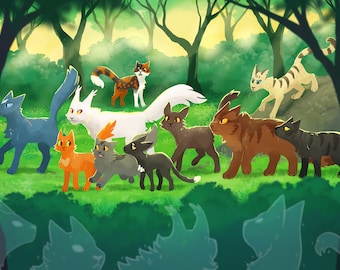 Stampa A4 e A5 della pattuglia del Thunderclan [Battle Cats / Fighting Felines]