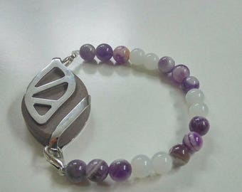 Natural Amethyst Gemstone Bellabeat Leaf Bracelet