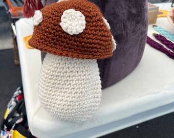 Bronze crochet mushroom bag