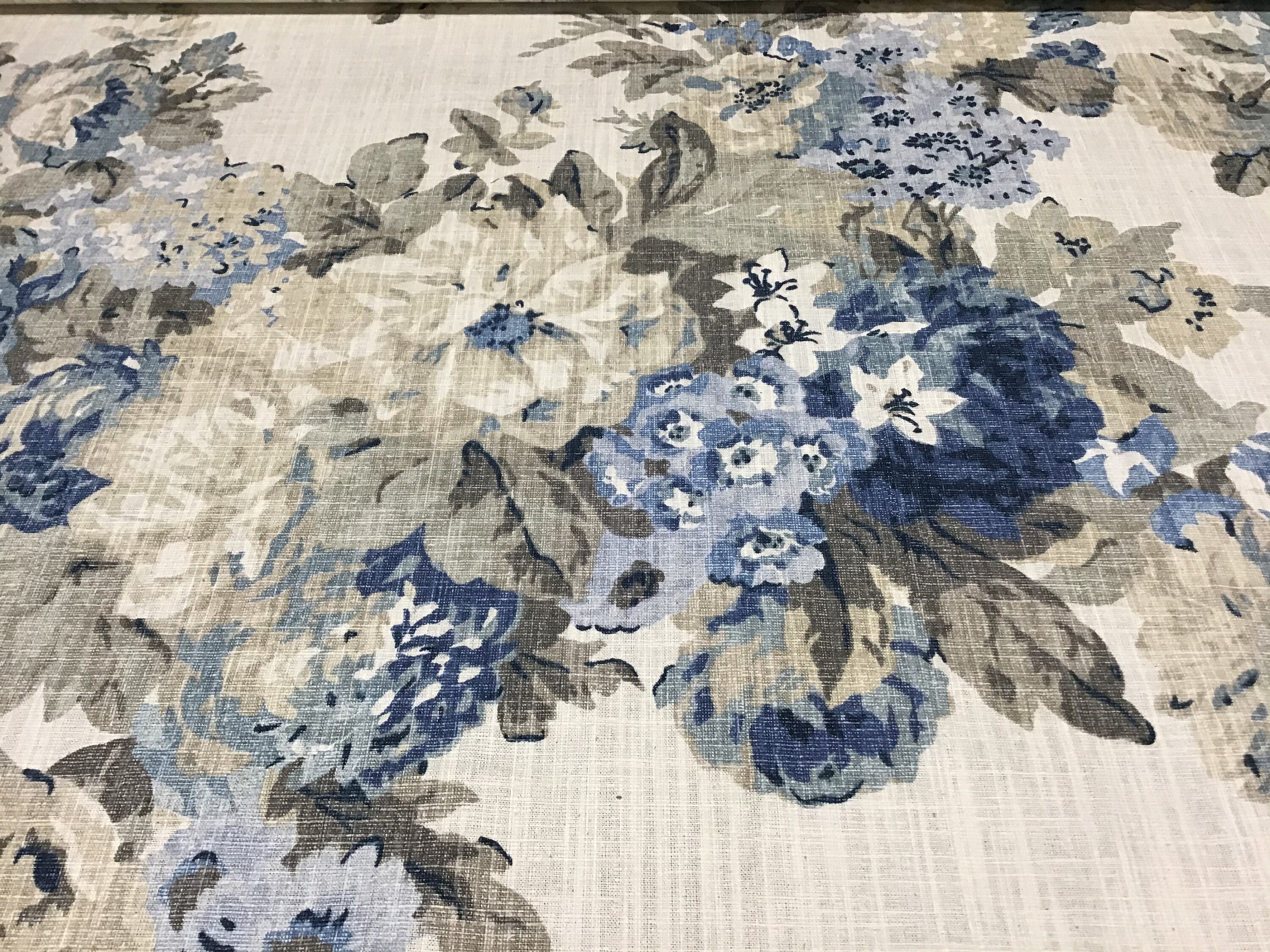 Waverly Decorator Fabric Cobalt/Antique Blue Floral design Etsy