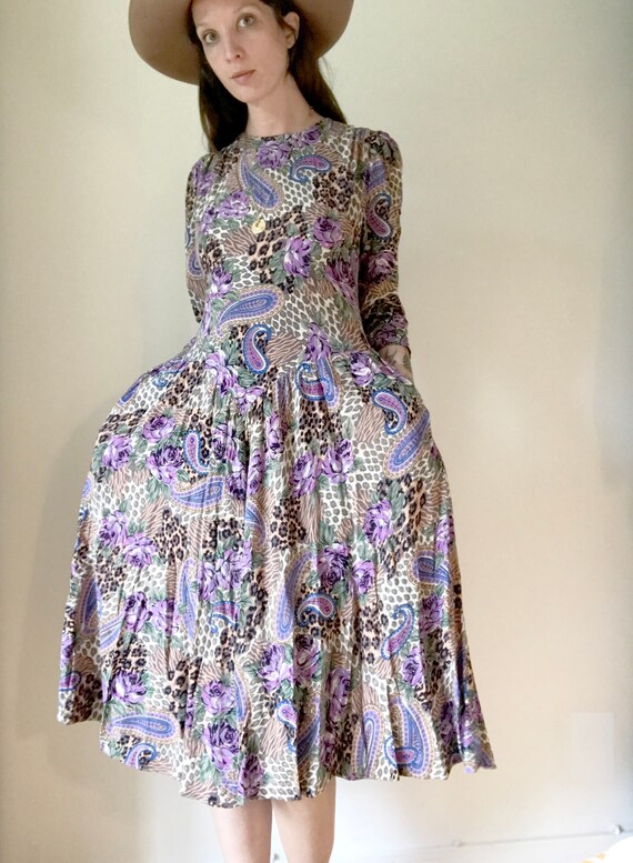 purple cheetah print dress