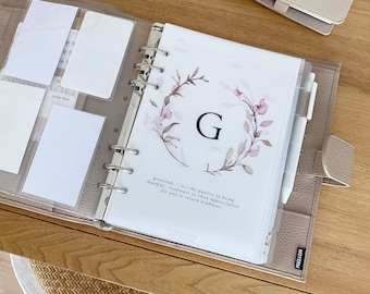 Printable A5 Floral Gratitude Planner Dashboard - Printable Planner Dashboard