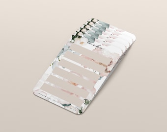 Floral Beige Task Planner Card - Journaling Card