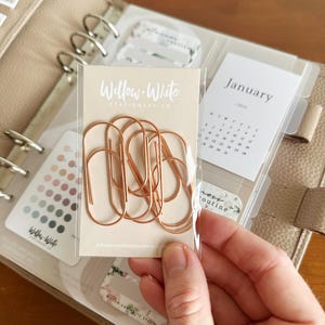 Wide Paper Clips - Large Paper Clips - Rose Gold Paper Clips - Planner Accessories