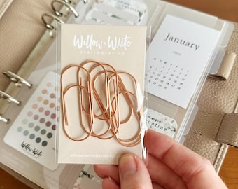 Wide Paper Clips - Large Paper Clips - Rose Gold Paper Clips - Planner Accessories