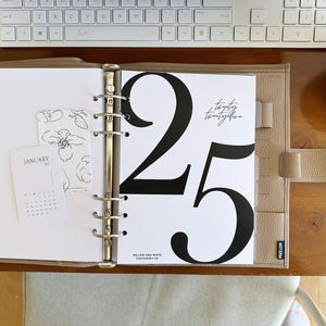 Printable A5 Large 25 Monochrome Planner Dashboard - Printable Planner Dashboard
