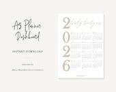 Printable A5 2026 Neutral Calendar Planner Dashboard - MONDAY Start - Printable Planner Dashboard