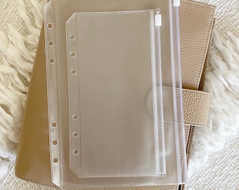 Zipper Planner Pockets | Ziplock Planner Pouch | Personal Rings Planner Pockets | A5 Rings Planner Pockets | Vinyl Planner Pockets