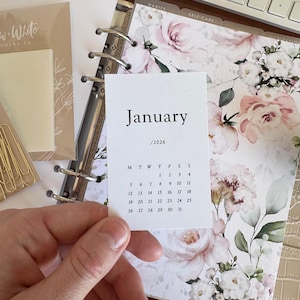 Printable 2026 Monthly Calendar Planner Cards - Monday Start - Classic Design