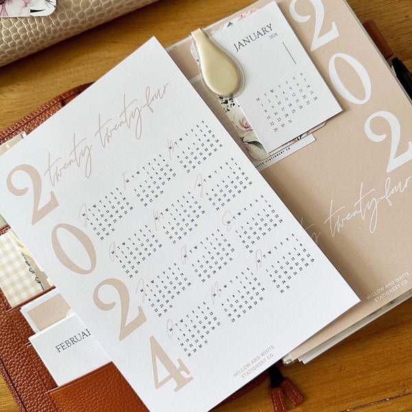 Printable A5 Neutral 2024 Calendar Planner Dashboard - MONDAY Start - Printable Planner Dashboard