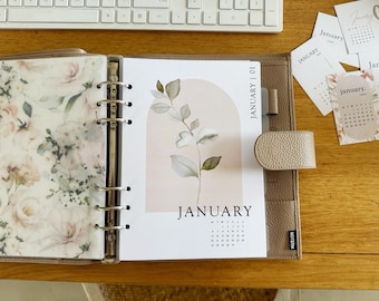 Printable A5 2026 Floral Arches Monthly Calendar Series - Planner Dashboard - MONDAY Start - Printable Planner Dashboards