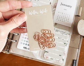 Rose Gold Heart Paper Clips -  Tiny Rose Gold Paper Clips - Rose Gold Paper Clips - Planner Accessories