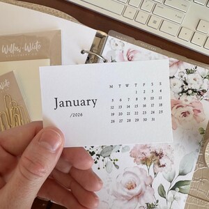 Printable 2026 Horizontal Monthly Calendar Planner Cards - Monday Start - Classic Design image 2