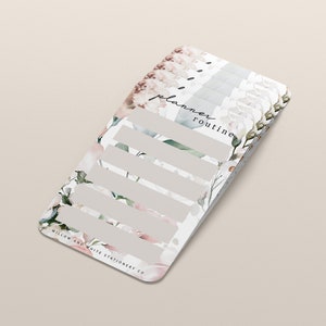 Carte de routine Floral Beige Planner - Carte de journalisation