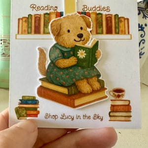 Dogs Magnet Bookmarks, Dog Magnetic Bookmark, Cute animal reading bookmarks,  Dogs Folk Art Style, Bookish Gift