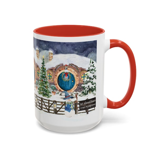 Lord of the Rings Christmas Mug, Hobbit Hole Design