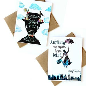 Mary Poppins Zitat Karten und Drucke. Praktisch perfekt und alles kann passieren, wenn man es zulässt. Mary Poppins Geschenk, Freundschaftskarten