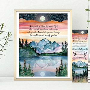 How cool is it that the same God who created mountains wall art, Inspirational wall art, God's love for you, faith base art, Christian art image 1