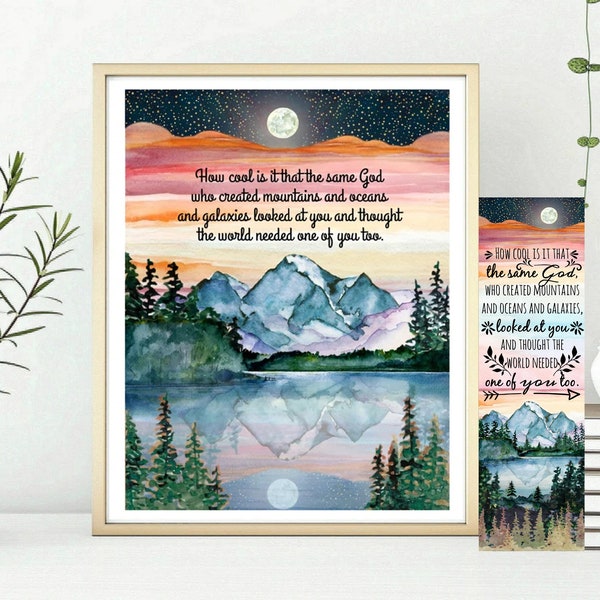 How cool is it that the same God who created mountains wall art, Inspirational wall art, God's love for you, faith base art, Christian art